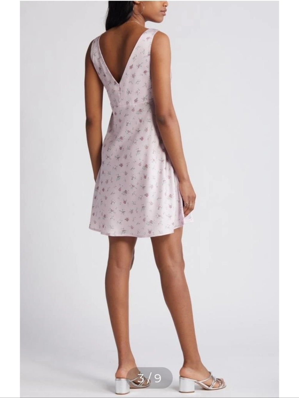 NWT BP NORDSTROM Women's Pink Cake Floral Sleeveless Satin Mini Dress Size XL - Picture 2 of 16